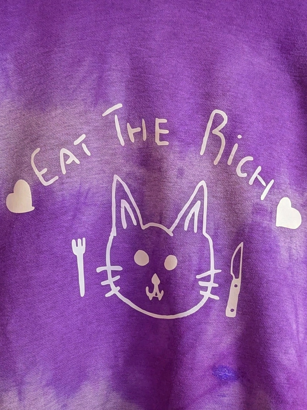 Purple Tye-Dye "Eat The Rich" Hoodie